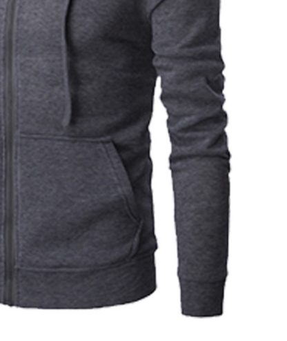 ZITY Men's Long Sleeve Solid Color Fleece Kangaroo Pocket Hoodie-DUMFH04879 | Zitysports