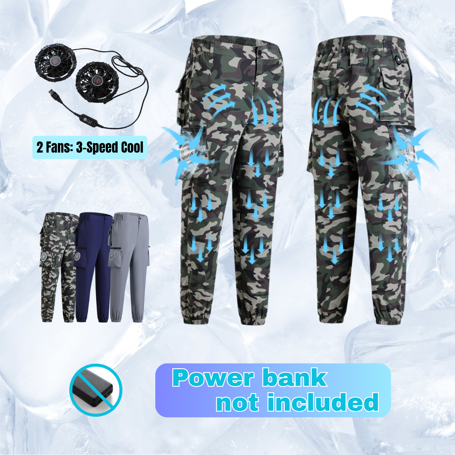 ZITY Unisex 2 Fans Workwear Cooling Pants-25125