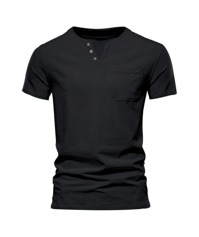 ZITY Men's Summer Casual V-Neck Slim Short Sleeved Trendy T-shirt-ZPK010594|Zitysports