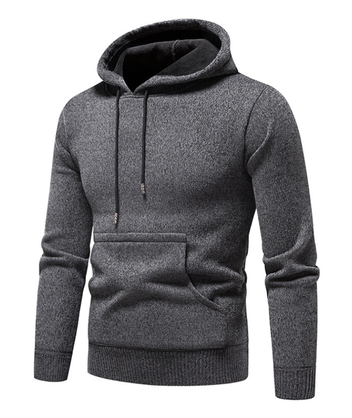 ZITY Men's Knitted Pullover Solid Color Sweatshirt Hoodei-DUMFH04927|Zitysports