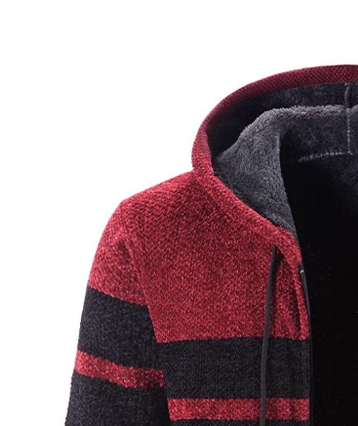 ZITY Men's Knitted Full Zip Slim Fit Warm with Pockets Hoodie-DUMFH05013|Zitysports