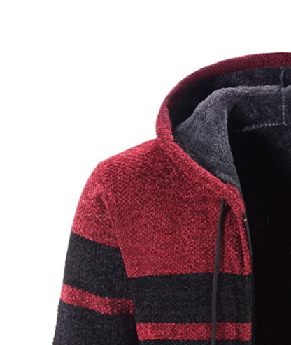 ZITY Men's Knitted Full Zip Slim Fit Warm with Pockets Hoodie-DUMFH05013|Zitysports