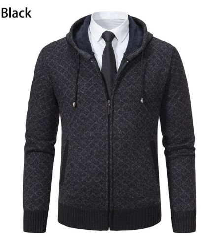 ZITY Men's Knitted Zip-Up Long Sleeve Hoodie-DUMFH05055|Zitysports