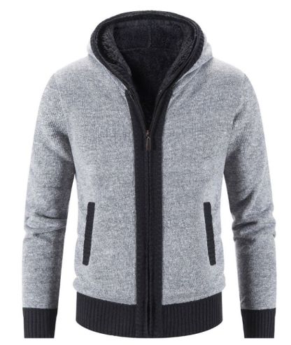 ZITY Men's Knitted Long Sleeve Full Zip Up Plus Size Casual Hoodie-DUMSW05059|Zitysports