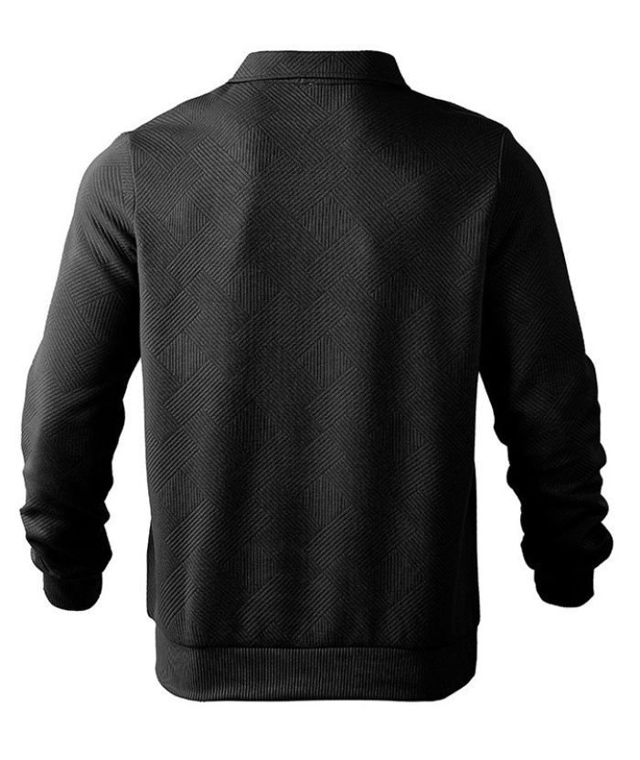 ZITY Men's Long Sleeve Solid Color Casual Polo Sweater-DUMHD05092|Zitysports
