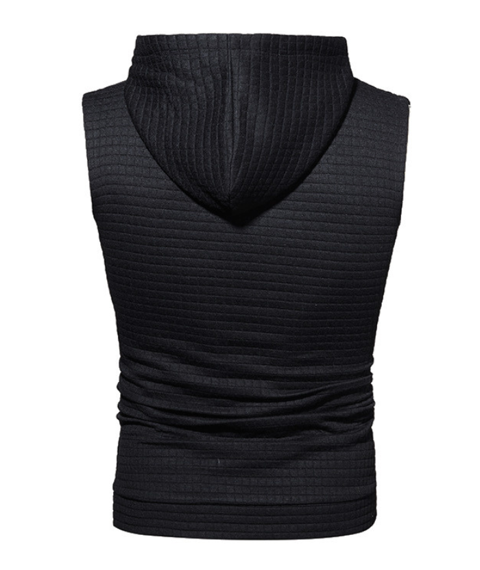 ZITY Men's Plus Size  Solid Color Sleeveless Hoodie-DUMMG05201|Zitysports