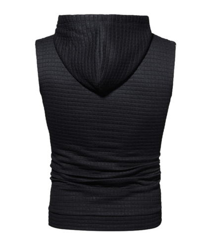 ZITY Men's Plus Size  Solid Color Sleeveless Hoodie-DUMMG05201|Zitysports