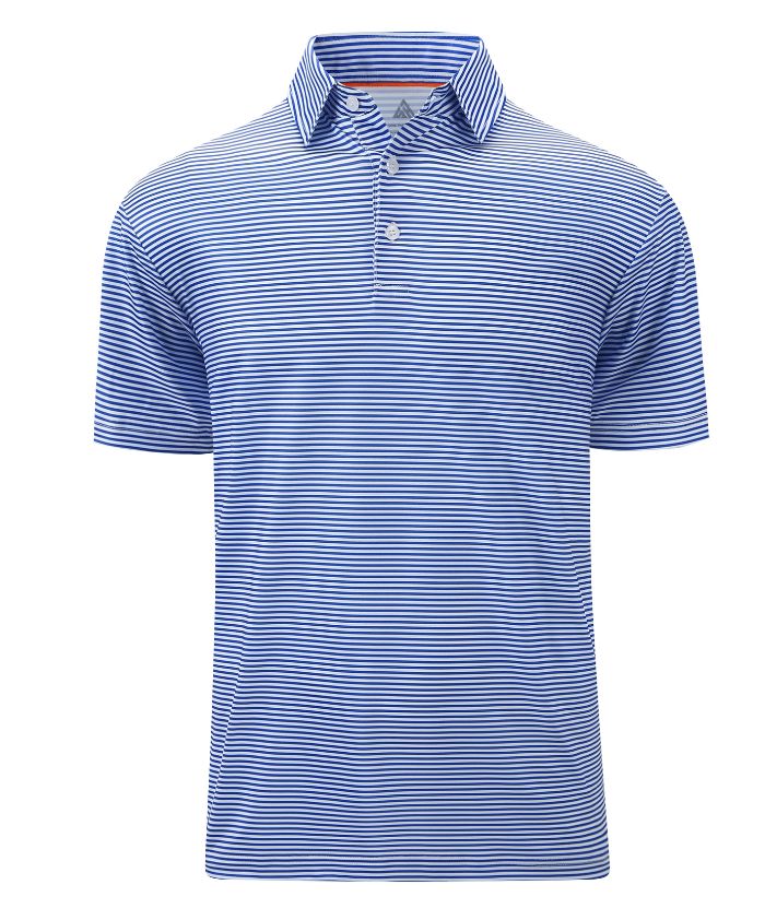 ZITY Men's Button Up Stripe Polo Shirt-CFMPO00062