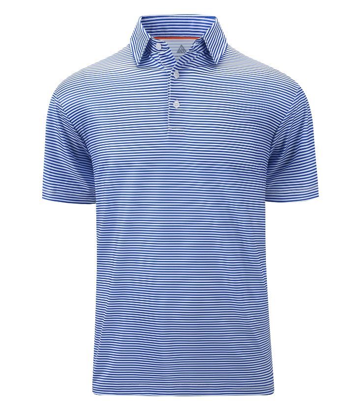 ZITY Men's Button Up Stripe Polo Shirt-CFMPO00062