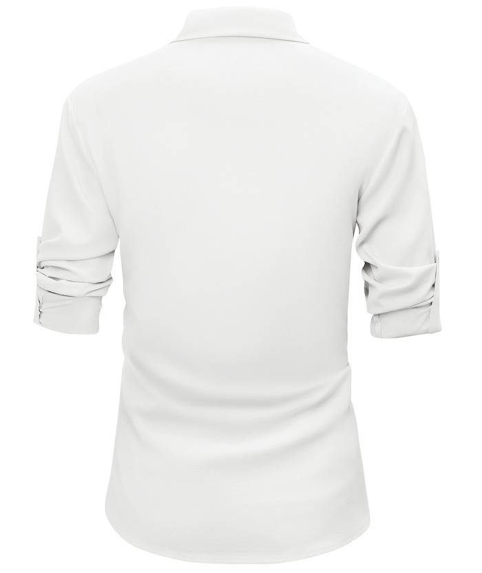 ZITY Men's Long Sleeve Button Up Polo Shirt-CUMLS01287