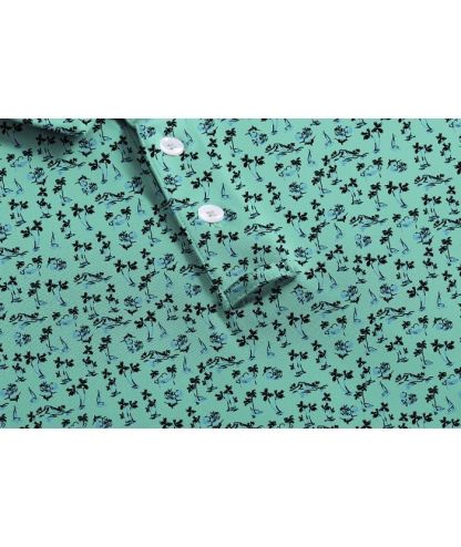 ZITY Men's Button Up Dri Fit Printed Polo Shirt-CUMPO05527