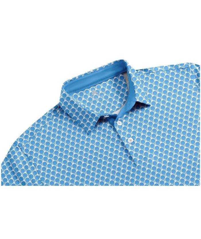 ZITY Men's Button Up Slim Fit Printed Polo Shirt-CUMPO05189