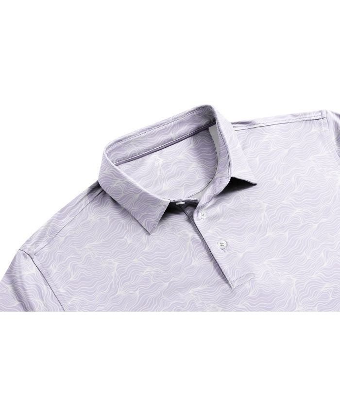 ZITY Men's Button Up Slim Fit Printed Polo Shirt-CUMPO05195