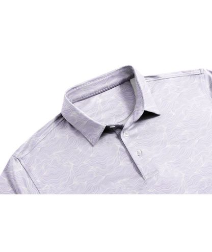 ZITY Men's Button Up Slim Fit Printed Polo Shirt-CUMPO05195