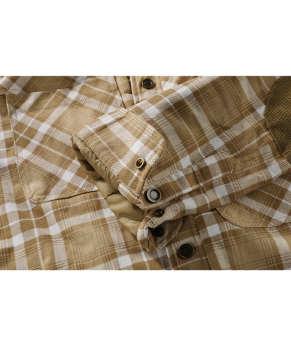 ZITY Men's Long Sleeve Hooded Plaid Fleece Hoodie-AUMPJ00587