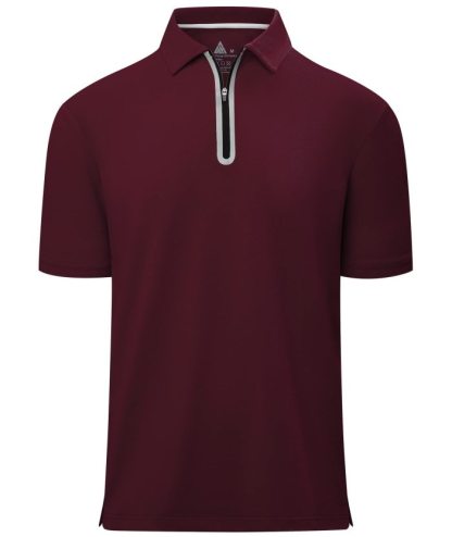 ZITY Men's Zip Up Golf Polo Short Sleeve Moisture Wicking Shirt S-3XL-ZPK007845|Zitysports