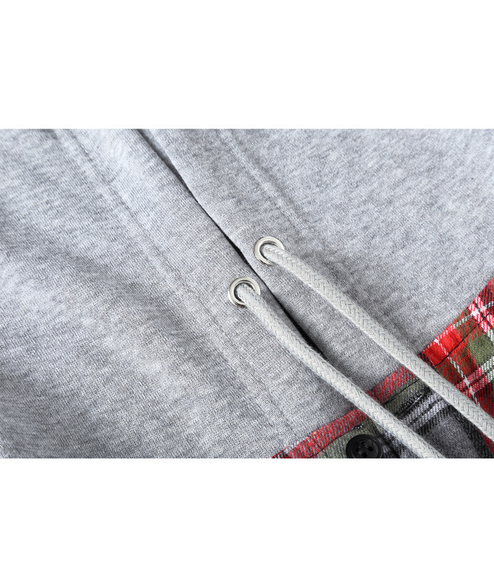 ZITY Men's Plaid Hooded Long Sleeve Button Down Flannel Shirt-ZPK000014 | Zitysports