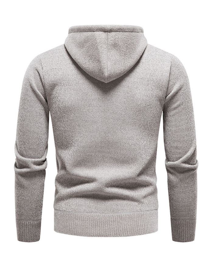 ZITY Men's Knitted Pullover Solid Color Sweatshirt Hoodei-DUMFH04927|Zitysports