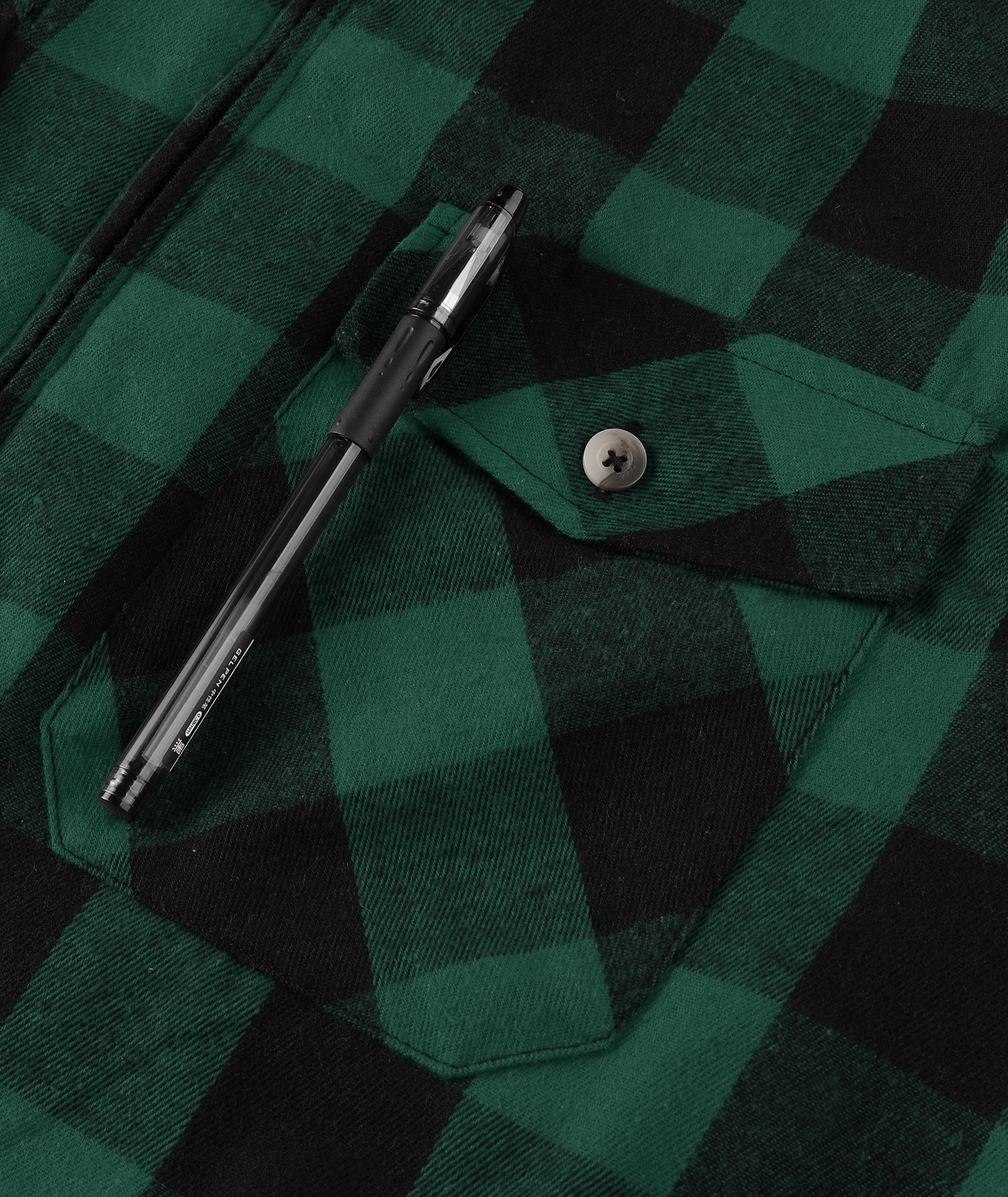 ZITY Men's Double Pockets Full Zipper Plaid Fleece Hoodie-CFMWT00002