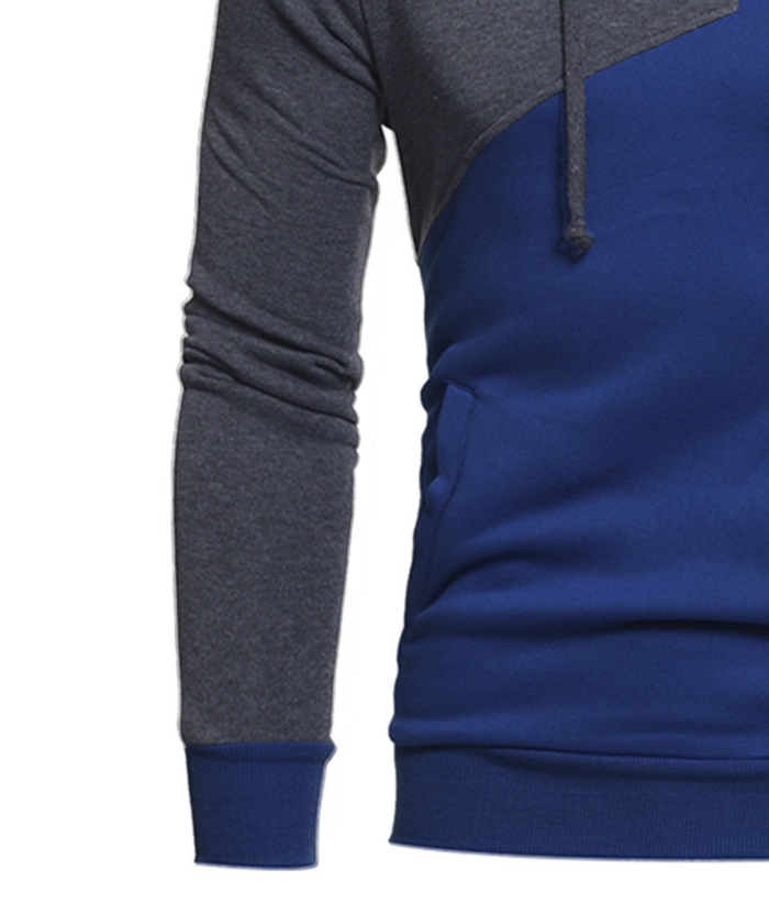 ZITY Men's Long Sleeve Patchwork Color Block Athletic Hoodie-DUMFH04916|Zitysports