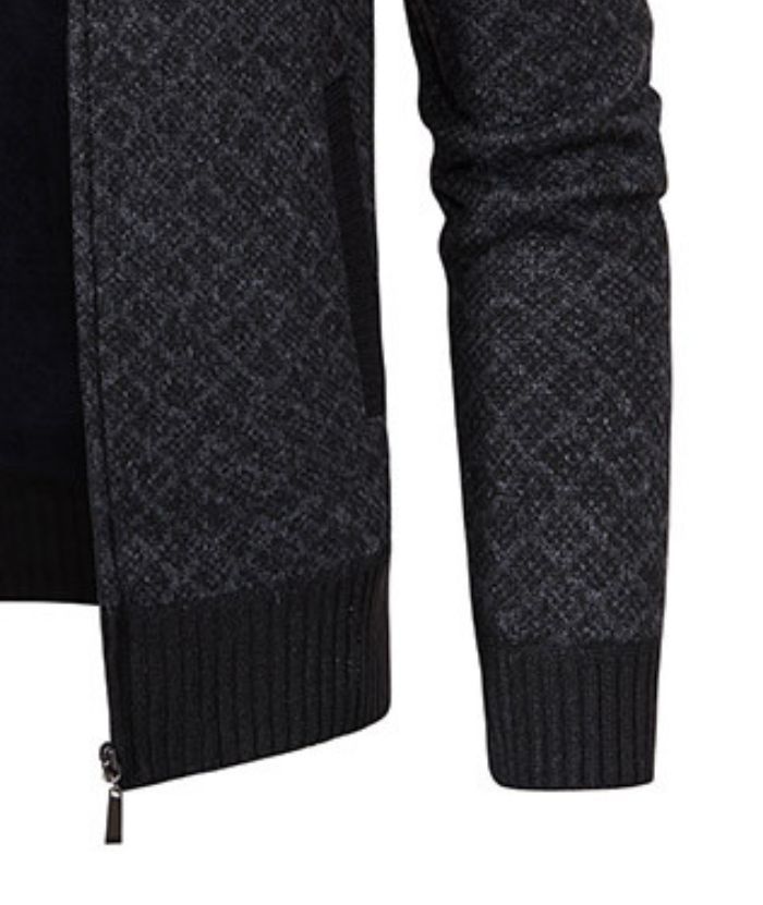 ZITY Men's Knitted Zip-Up Long Sleeve Hoodie-DUMFH05055|Zitysports