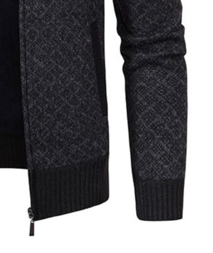 ZITY Men's Knitted Zip-Up Long Sleeve Hoodie-DUMFH05055|Zitysports