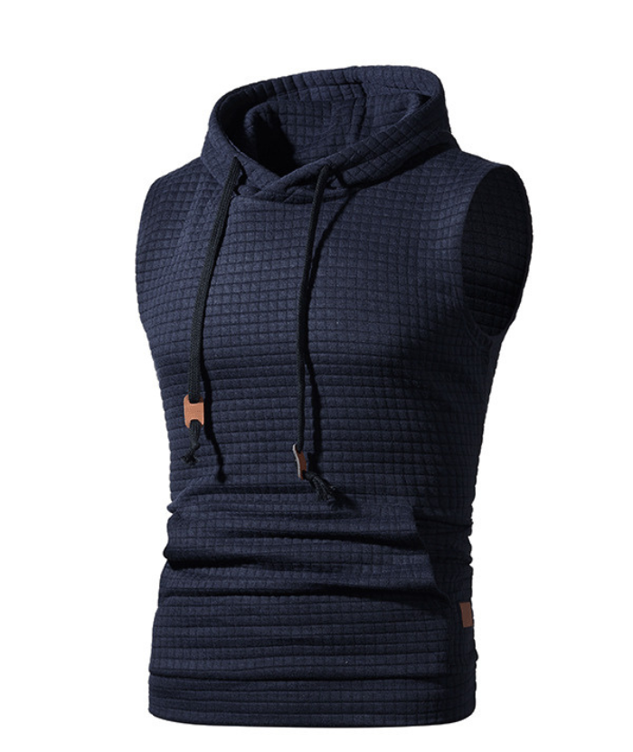 ZITY Men's Plus Size  Solid Color Sleeveless Hoodie-DUMMG05201|Zitysports