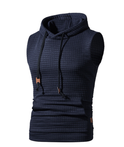 ZITY Men's Plus Size  Solid Color Sleeveless Hoodie-DUMMG05201|Zitysports