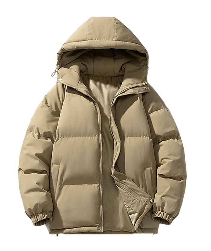 ZITY Men's Full Zipper Solid Color Puffer Jacket-DUMCO05528