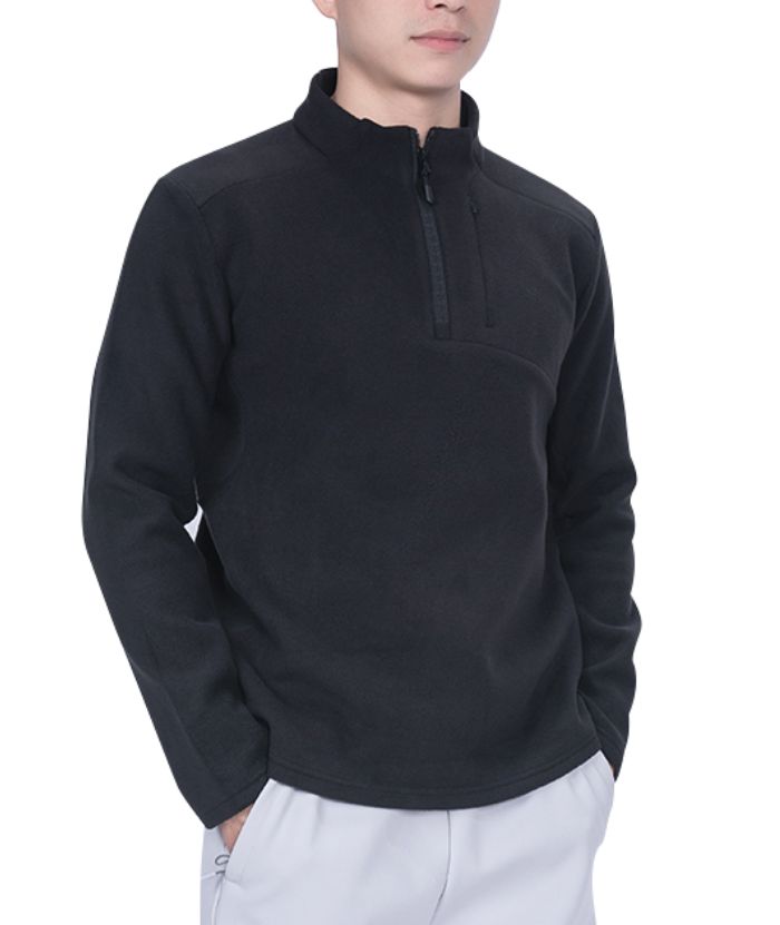 ZITY Men's 1/4 Zip Up Long Sleeve Polo Shirt-8843
