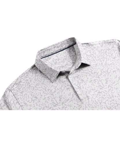 ZITY Men's Button Up Slim Fit Printed Golf Polo Shirt-CUMPO05552