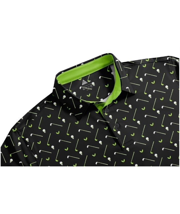 ZITY Men's Button Up Slim Fit Printed Polo Shirt-CUMPO05189