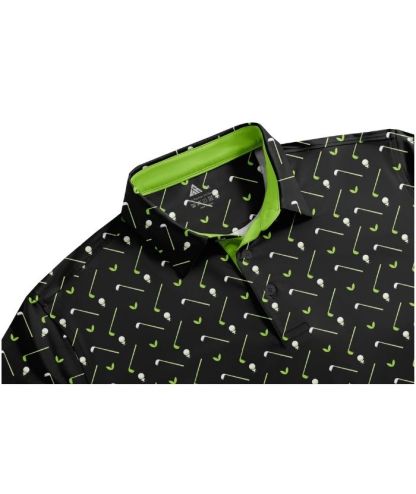ZITY Men's Button Up Slim Fit Printed Polo Shirt-CUMPO05189