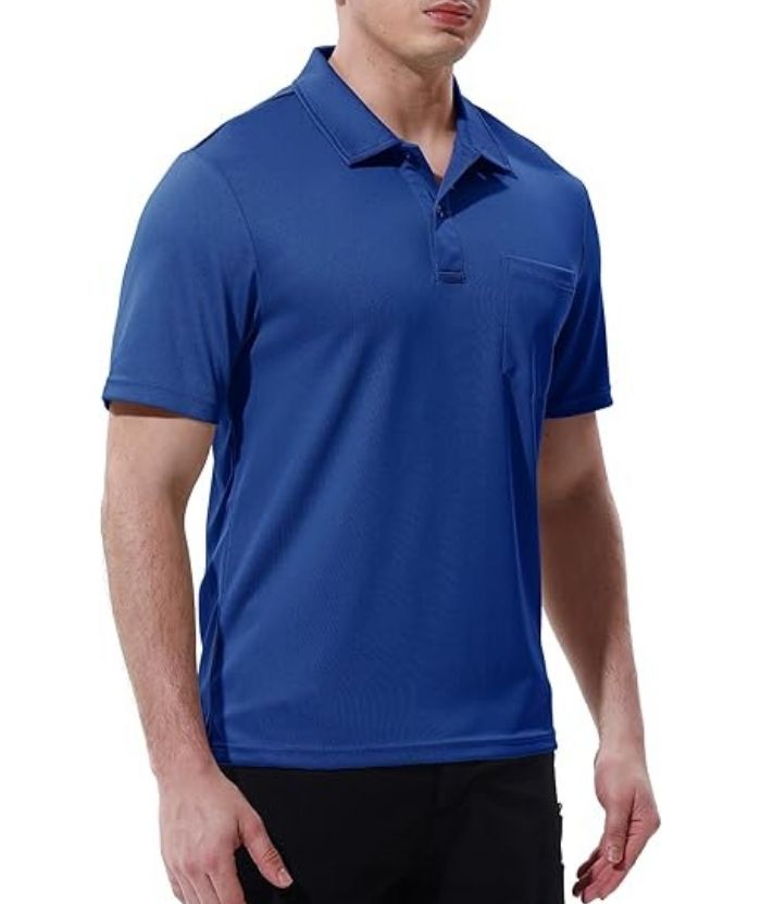 ZITY Men's Button Up Quick Dri Casual Polo Shirt-CEMPO03494
