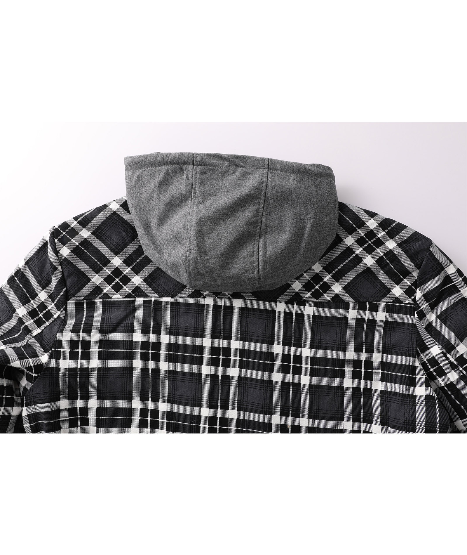 ZITY Men's Long Sleeve Hooded Plaid Fleece Hoodie-AUMPJ00587