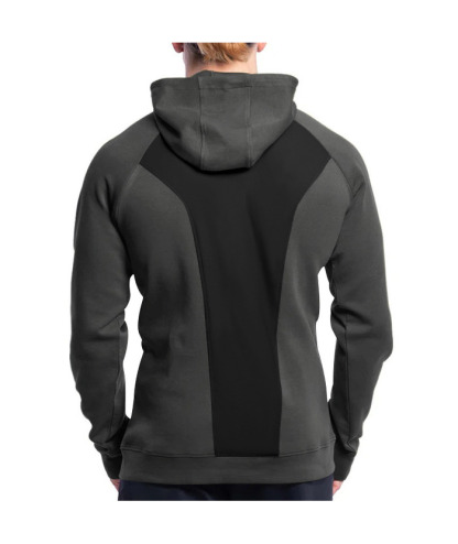 Men's Slim Fit Hiking Hoodie Long Sleeved Half Zip Block Jacket-DUMFH04892 | Zitysports