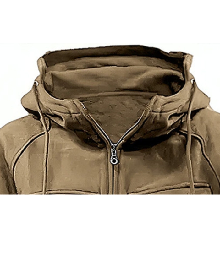 ZITY Men's Half Zipper Vintage Casual Multi-Pockets Hoodie-DUMFH04894 | Zitysports