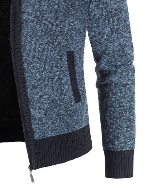 ZITY Men's Knitted Long Sleeve Full Zip Up Plus Size Casual Hoodie-DUMSW05059|Zitysports