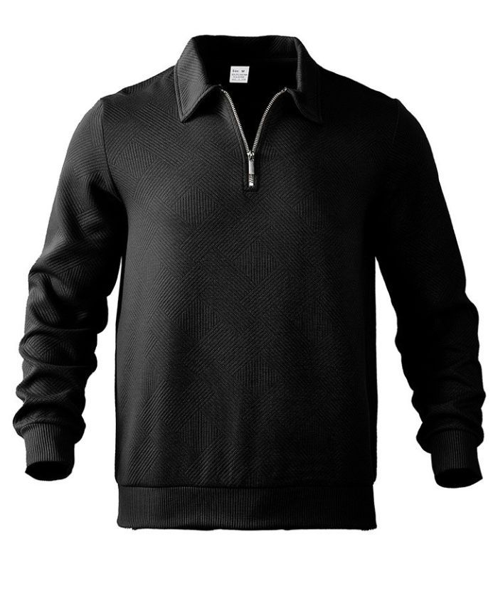ZITY Men's Long Sleeve Solid Color Casual Polo Sweater-DUMHD05092|Zitysports