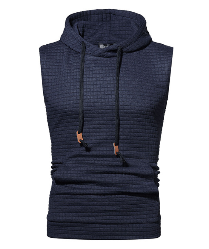 ZITY Men's Plus Size  Solid Color Sleeveless Hoodie-DUMMG05201|Zitysports
