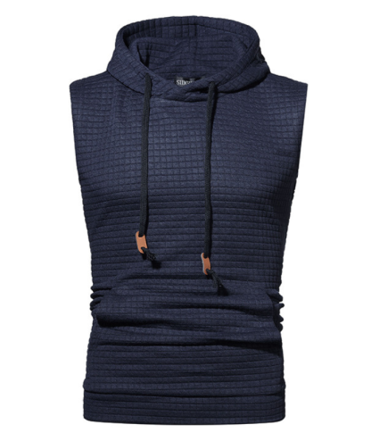 ZITY Men's Plus Size  Solid Color Sleeveless Hoodie-DUMMG05201|Zitysports