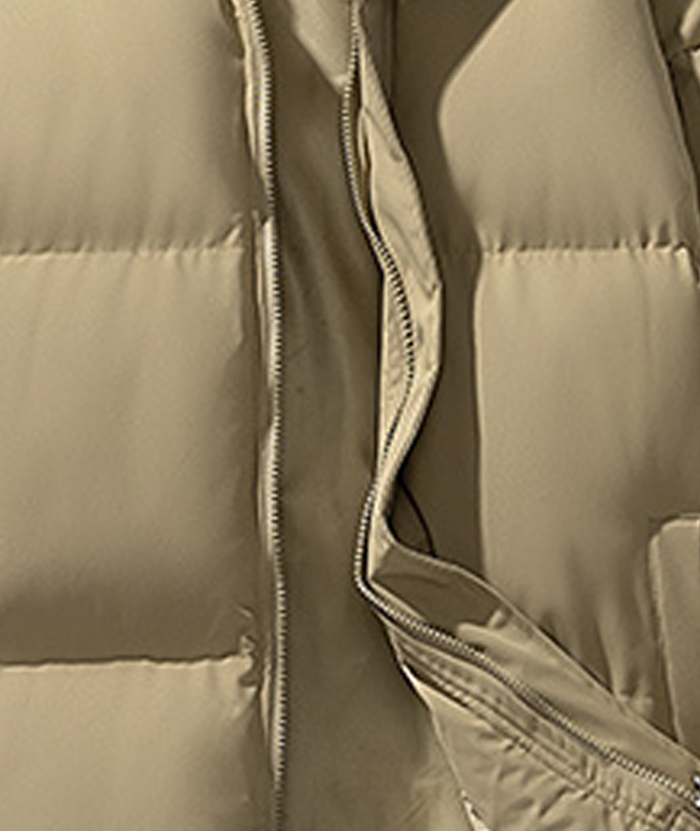 ZITY Men's Full Zipper Solid Color Puffer Jacket-DUMCO05528