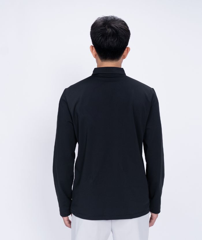 ZITY Men's Button Up Stand Collar Long Sleeve Polo Shirt-8905