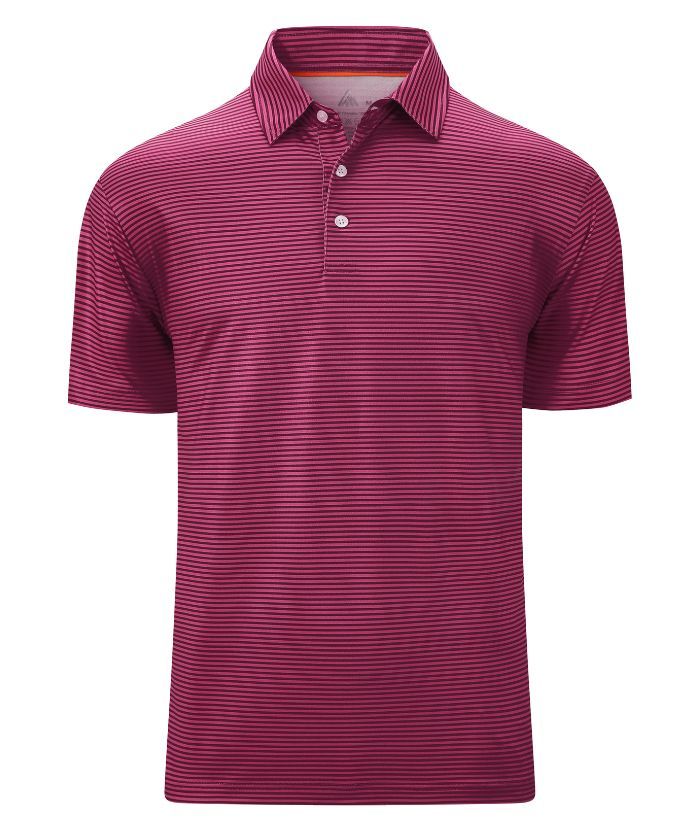 ZITY Men's Button Up Stripe Polo Shirt-CFMPO00062