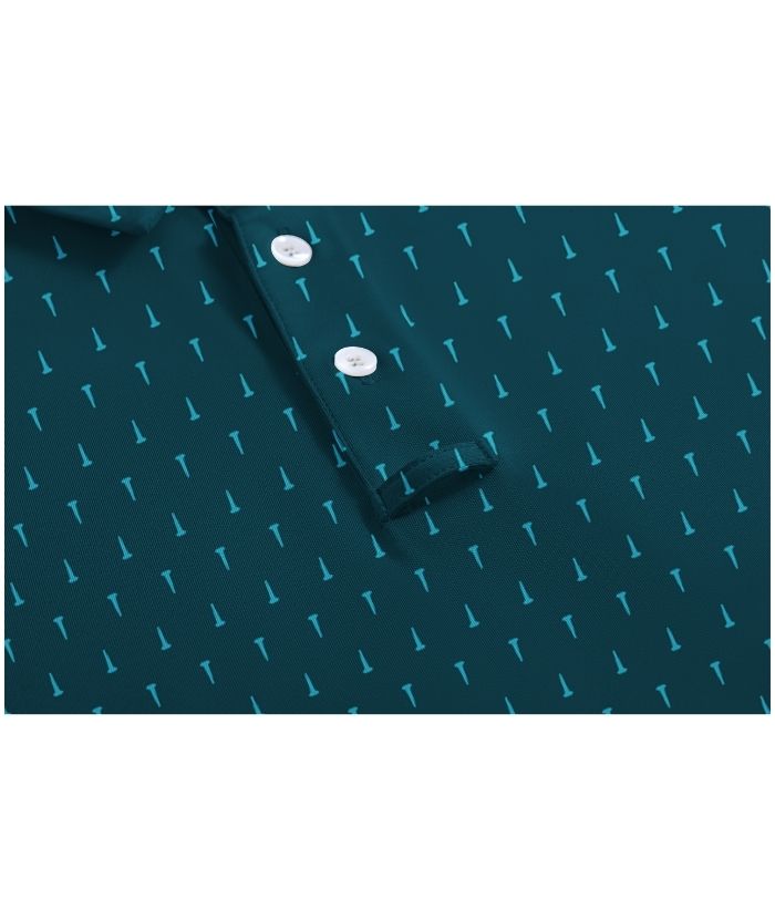ZITY Men's Button Up Dri Fit Printed Polo Shirt-CUMPO05527