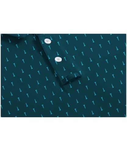 ZITY Men's Button Up Dri Fit Printed Polo Shirt-CUMPO05527