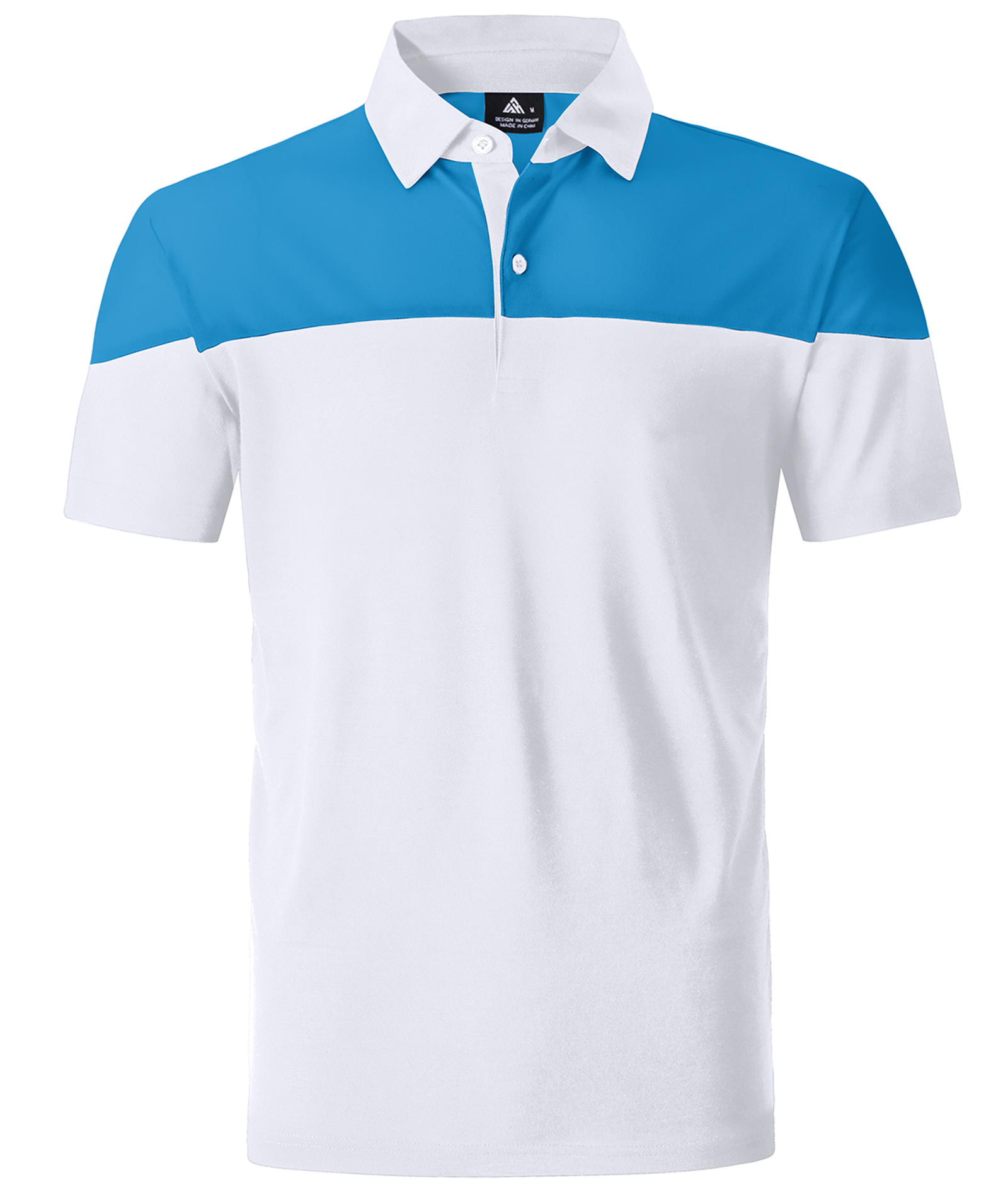 ZITY Men's Button Up Color Block Slim Fit Polo Shirt-CFMPO00104