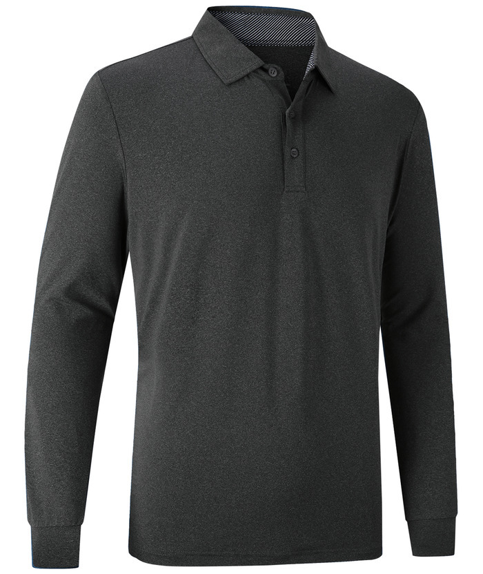 ZITY Men's 3 Button Quick Dry Long Sleeve Performance Polo Shirt-ZPK007158 | Zitysports