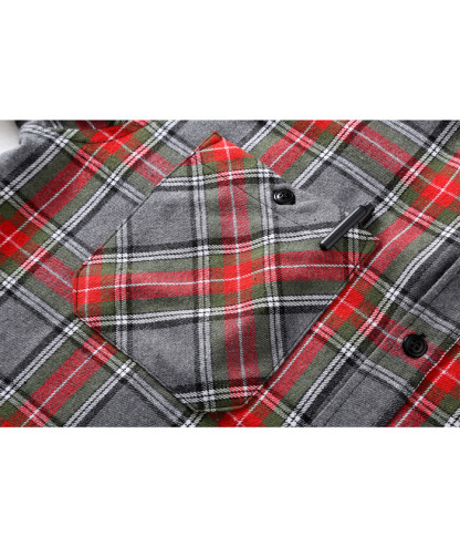 ZITY Men's Plaid Hooded Long Sleeve Button Down Flannel Shirt-ZPK000014 | Zitysports