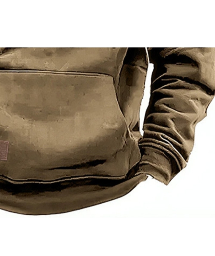 ZITY Men's Half Zipper Vintage Casual Multi-Pockets Hoodie-DUMFH04894 | Zitysports